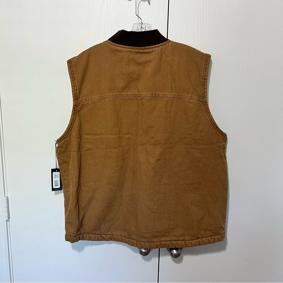 Dickies Stonewashed Vest sz XL Stonewashed Brown With Cozy Lining Nee With Tags - Picture 4 of 8